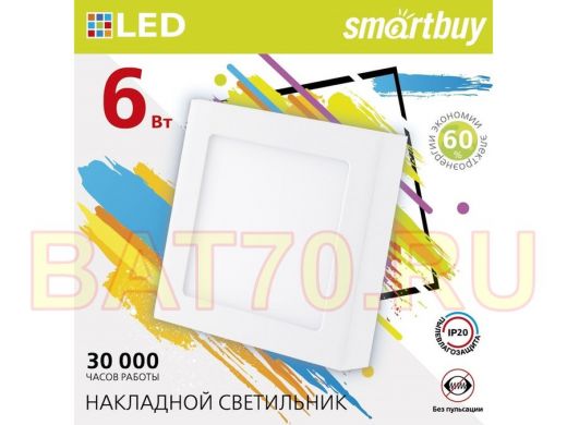 Накладной (LED) светильник Square SDL Smartbuy-6w/6500K/IP20 (SBL-SqSDL-6-65K)/100