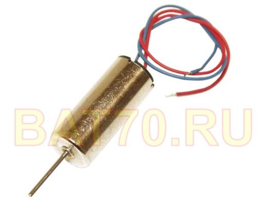 Двигатель 3,7V RC716RB (L/Dдвиг=16/7,0mm, L/Dвала=10/1,0mm, 55000об/м, 0,1А, выв.кр/син.) для авиамо