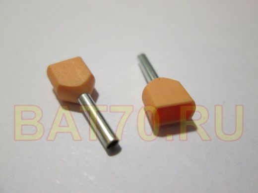 Наконечник штыревой втулочный изолированный 2 x 0.5mm IEK НГИ2 0,5-08 UTE10-D1-08-100 (100шт) за 1шт