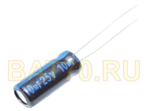 Конденсатор электролитический    10 F x 25V (5x11) 105 TK,  Jamicon'