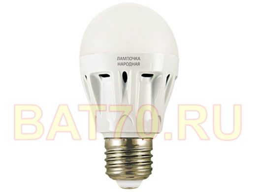 Светодиодная лампа A60 Е27  5W 6000K  Народная  НЛ-LED TDM  220В аналог 40Вт.