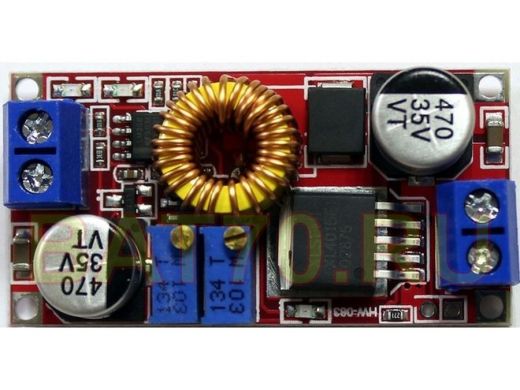 Модуль DC-DC понижающий вход 8,0-36V - вых. 1,25-36V,до 5А (на XL4015) с регулят-м тока  