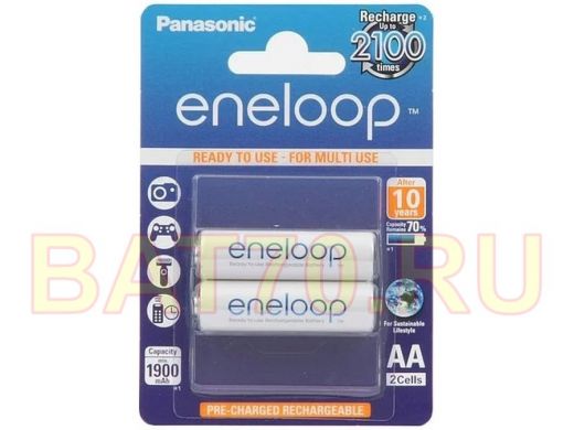 Аккумулятор AA 1900 mAh 1,2В Panasonic Eneloop Pro BK-3MCCE/2BE BL-2  (цена за 1 элемент)