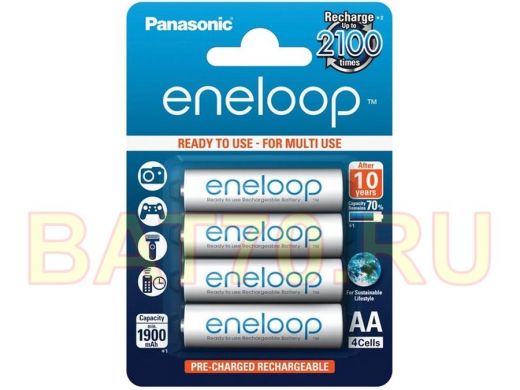 Аккумулятор AA 1900 mAh 1,2В  Panasonic Eneloop Pro BK-3MCCE/2BE BL-4  (цена за 1 элемент)