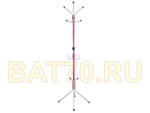 Вешалка напольная "VENAP-3 ZAYKA" РОЗОВЫЙ/БЕЛЫЙ, разборная 8 крючков сверху и 2 крючка под сумки