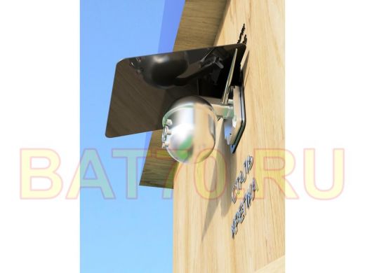 Кронштейн-козырёк для камеры "POHER-216825" 24х27см, сталь 2 мм, разборный, угол 70гр, черный
