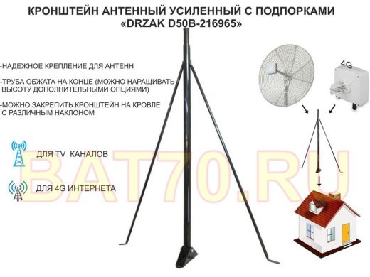 Кронштейн для антенны на крышу обжатый 