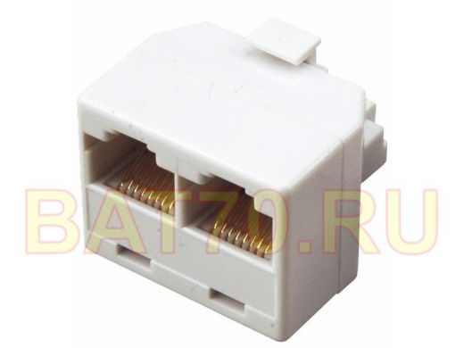 Компьютерный двойник RJ-45(8P-8C) (штекер - 2 гнезда)  REXANT