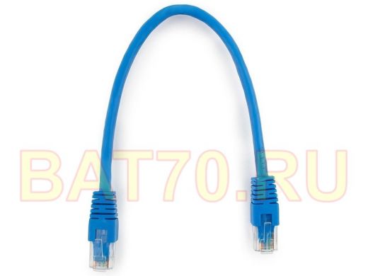 Патч-корд Cablexpert PP6U-0.25M/B кат.6, 0.25м, UTP, литой, многожильный (синий) PP6U-0.25M/B