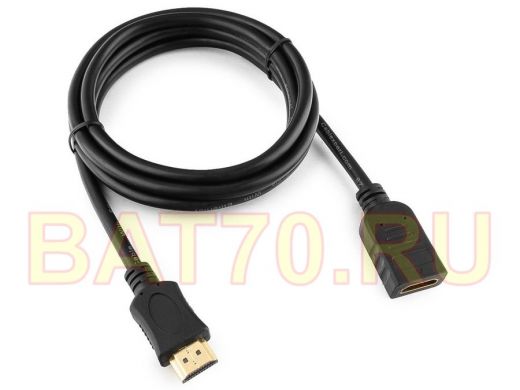 Удлинитель кабеля HDMI Cablexpert CC-HDMI4X-6, 1.8м, v2.0, 19M/19F, черный, позол.разъемы, экран, па