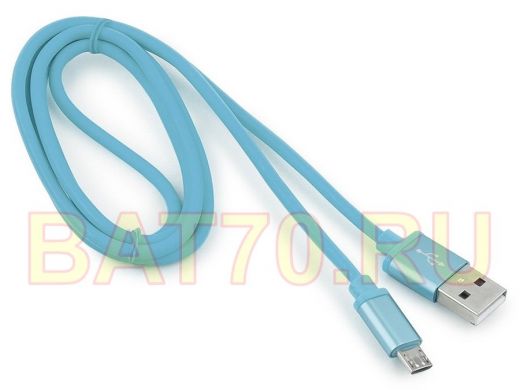 Кабель микро USB (AM/microBM)  1.0 м Cablexpert CC-S-mUSB01Bl-1M, USB 2.0, серия Silver, синий