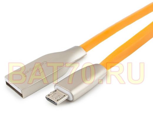 Кабель микро USB (AM/microBM)  1.0 м Cablexpert CC-G-mUSB01O-1M,серия Gold,  оранжевый, блистер