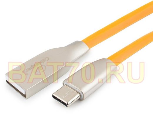 Шнур USB / Type-C Cablexpert CC-G-USBC01O-1M, AM/Type-C, серия Gold, длина 1м, оранжевый, блистер