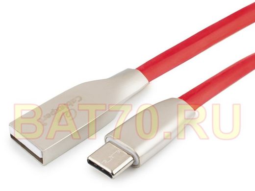 Шнур USB / Type-C Cablexpert CC-G-USBC01R-1M, AM/Type-C, серия Gold, длина 1м, красный, блистер, 2,0