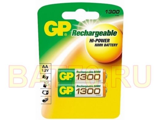 Аккумулятор AA 1300 mAh 1,2В  GP  130AAHC BL-2  NiMH