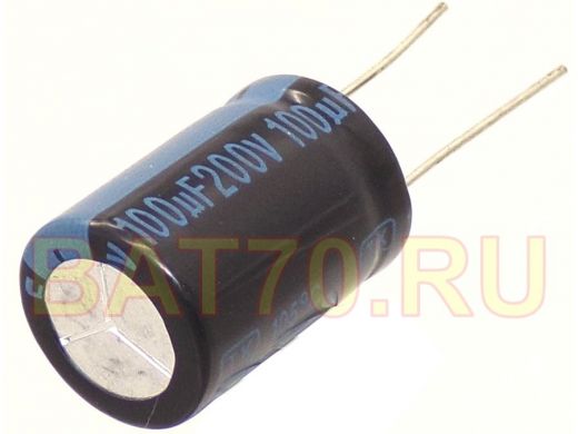 Конденсатор электролитический   100mf x   200V  Jamicon 105 16*25 TK