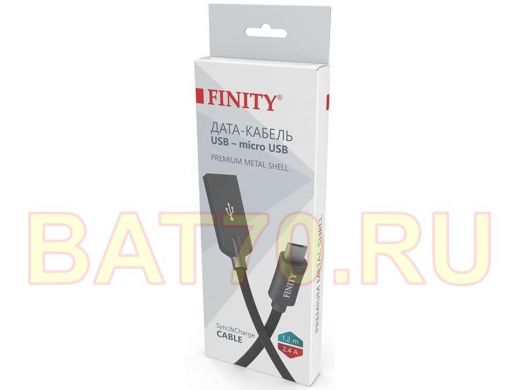 Кабель микро USB (AM/microBM)  1.2 м FINITY FUM-07 Premium Series, круглый, 2.4A,  цвет: черный