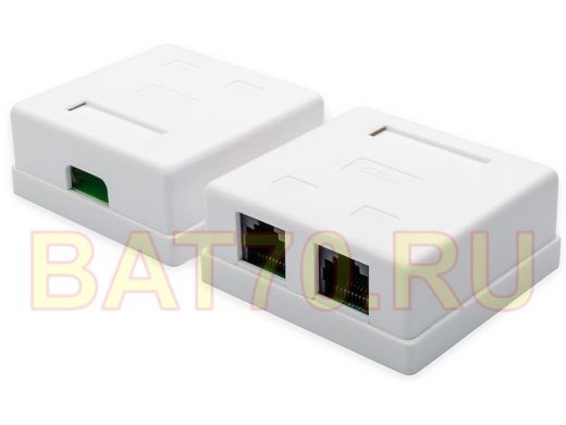 Розетка для витой пары 8р8c 2порта UTP (RG-45) 5 кат. накладная тип 110