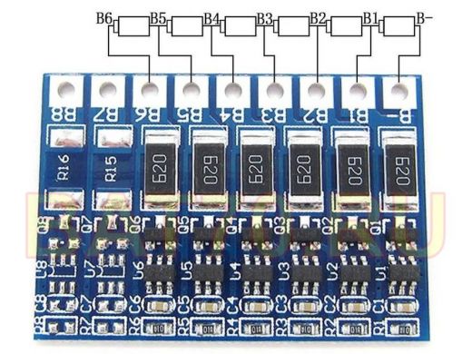Плата балансировки для Li-ion батарей до 6-ячеек