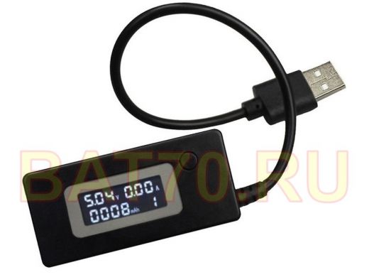 Мини USB метр OLED, напряжение, ток, мАч с хвостом