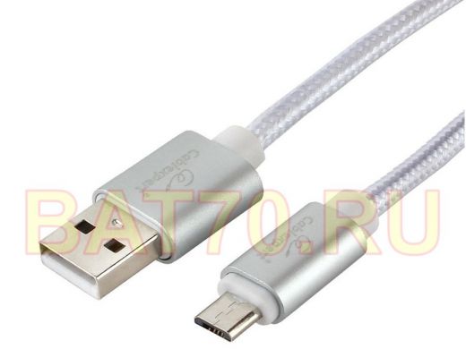 Кабель микро USB (AM/microBM)  1.8 м Cablexpert CC-U-mUSB02S-1.8M,USB 2.0,серия Ultra,серебристый