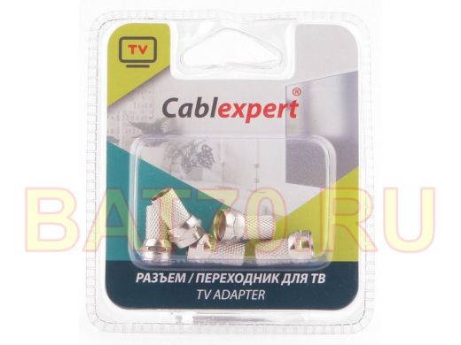 F Коннектор Cablexpert SPL6-01, 18mm, для кабеля RG6, 5шт